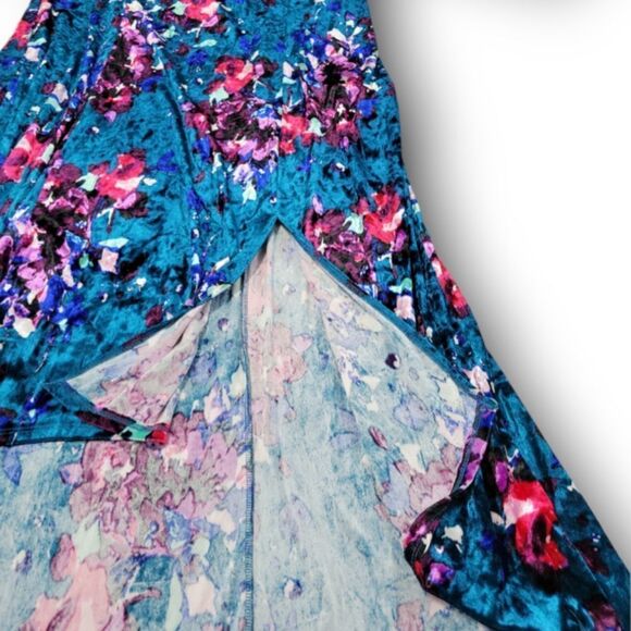 NY Collection Dress Size 1X Women's Plus Size Dress Floral Cold Shoulder Hi Low - Picture 4 of 7